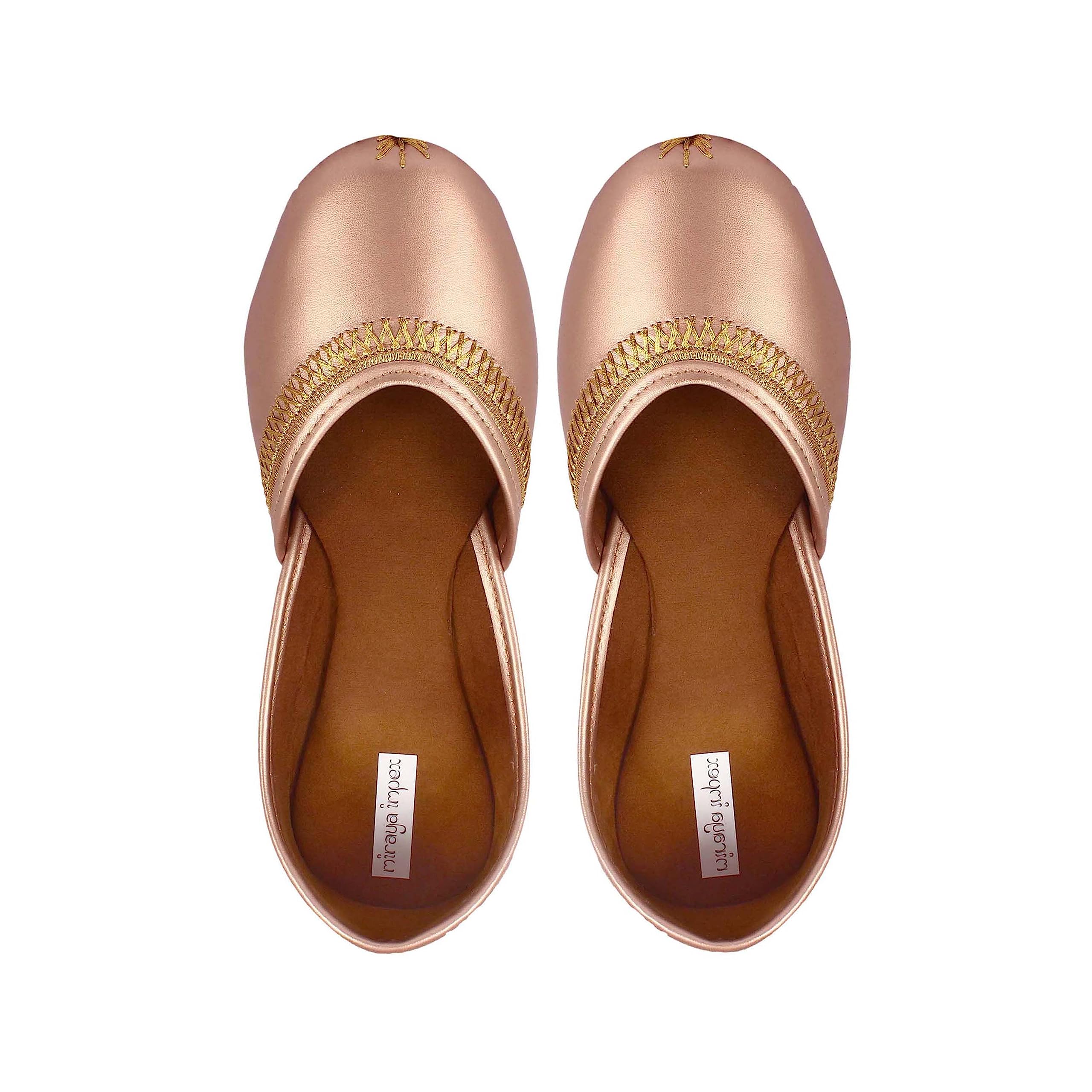 miraya impex Ethnic Shoes Traditional Mojari Punjabi Jutti || Rose Gold-picture-28