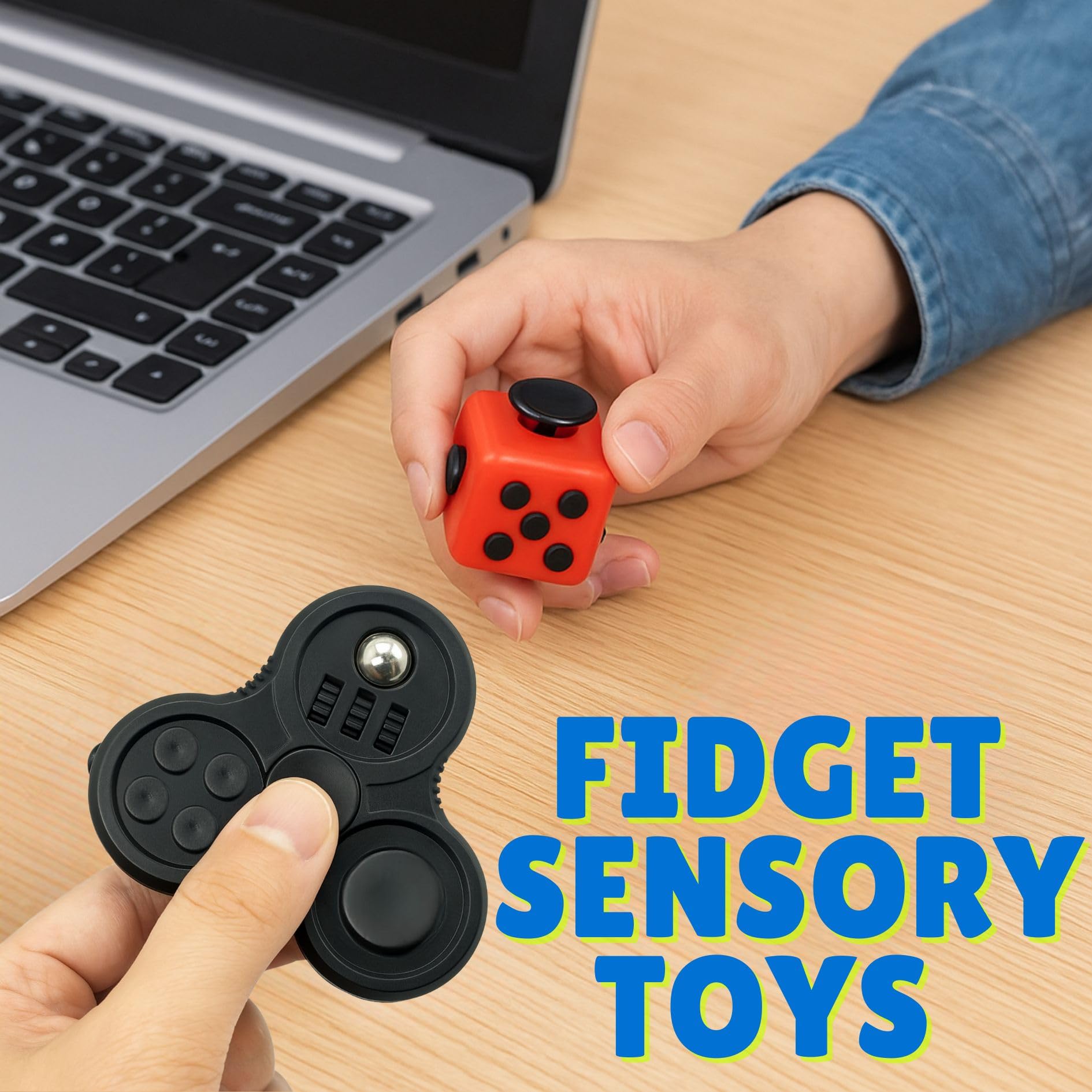 Juguetes para ansiedad, 3 unidades, incluye cubo infinito y juguetes para ansiedad de mano para adultos y niños, juguetes sensoriales para ansiedad, alivio del estrés, enfoque, divertido cubo cuadrado 2