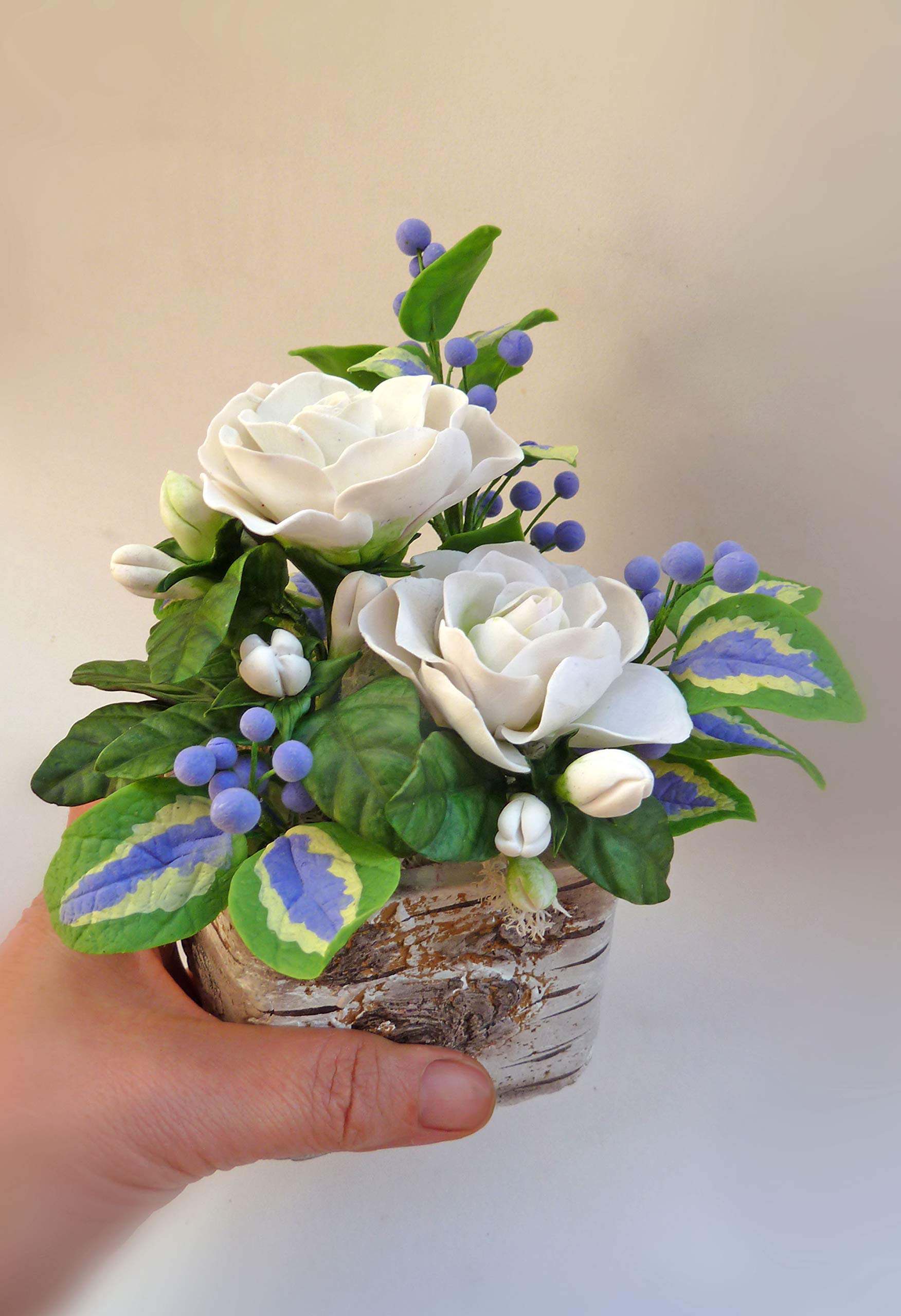 Flores de Porcelana Rusa Miniatura GARDENIAS Home Decor Regalo - Hand Made