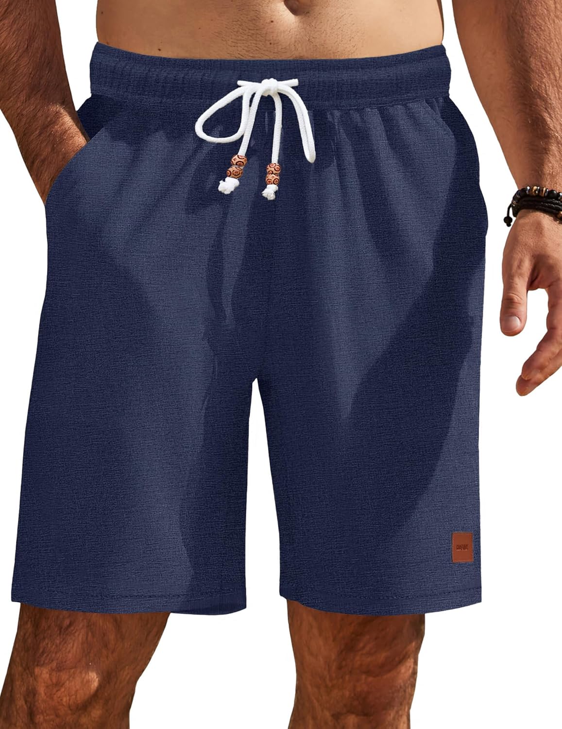 COOFANDY Mens Summer Beach Shorts Casual Elastic Waist Drawstring Short Vacation Shorts with Pockets