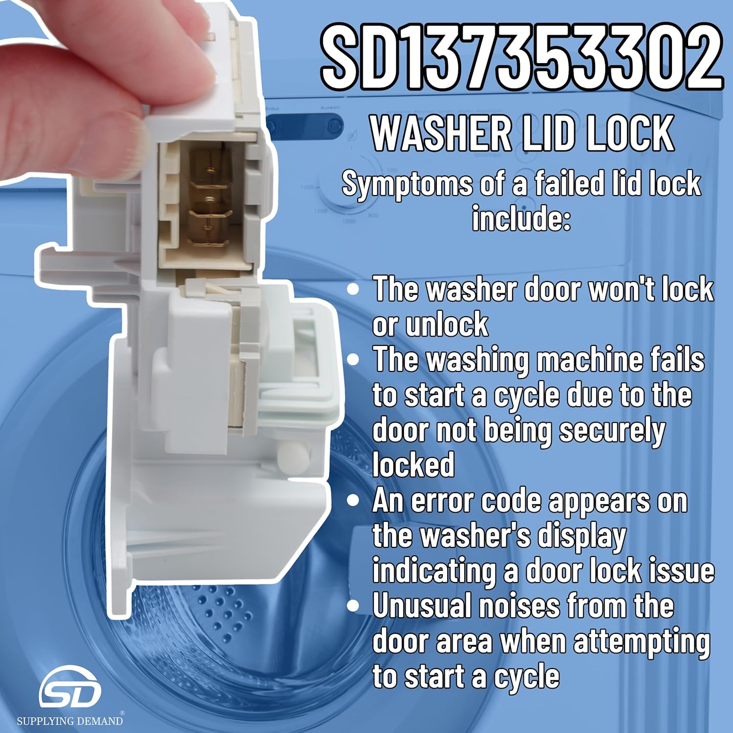 Supplying Demand 137353302 Washer Lid Lock Door Latch Switch - Replaces 4245274, PS11703540