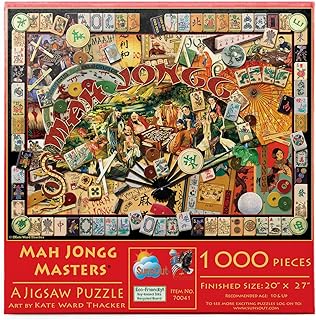 SUNSOUT INC - Mah Jongg Masters - 1000 pc Jigsaw Puzzle by Artist: Kate Ward Thacker - Finished Size 20" x 27" Asian - MPN# 70041