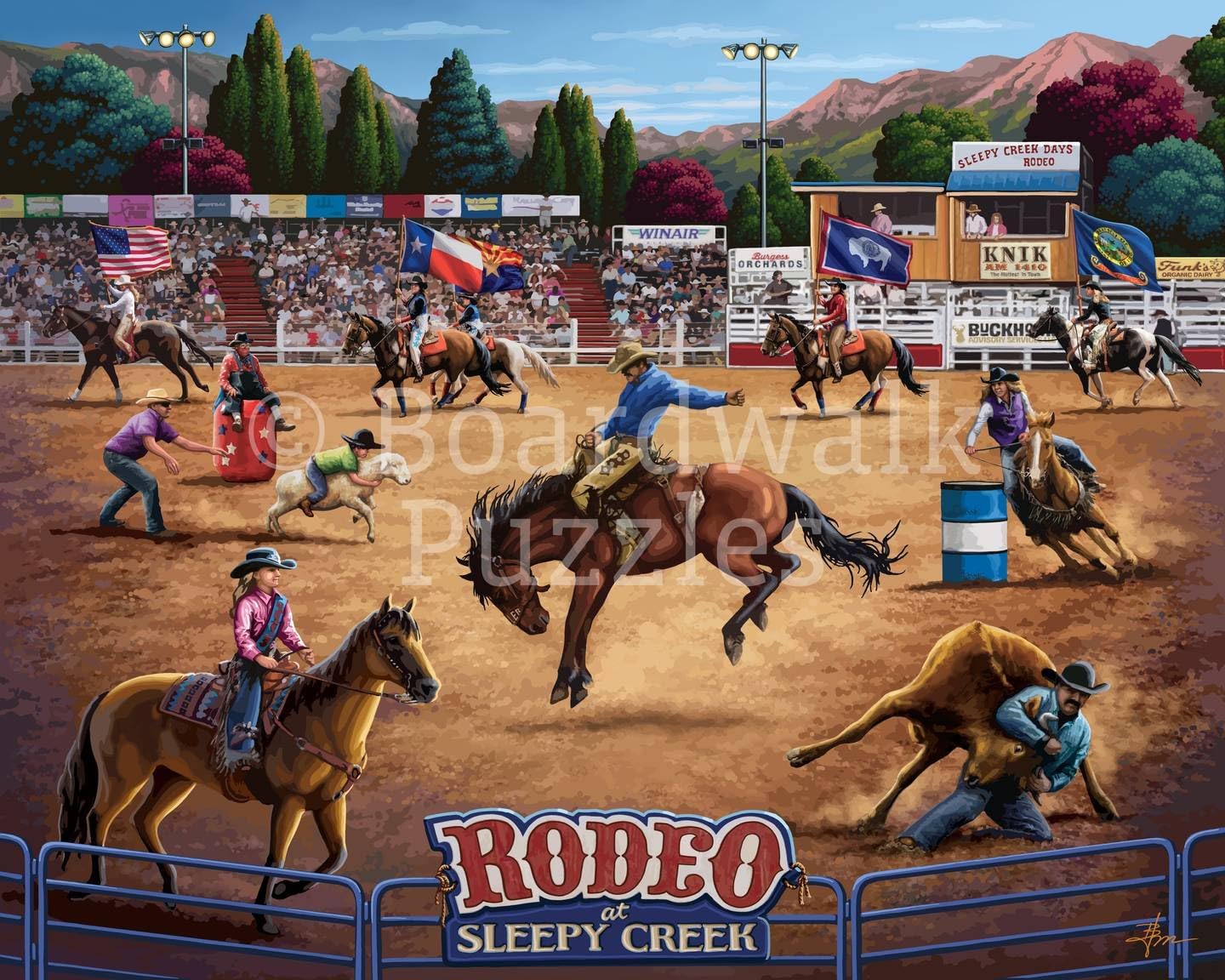 Rodeo at Sleepy Creek by Boardwalk - 500 Piece Jigsaw Puzzle for Adults, Made in USA
