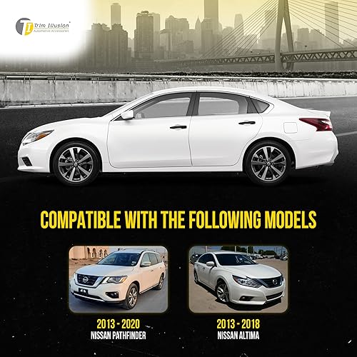 Miniatura 4 de Kit patentado DH6289BLK de 10 piezas negro brillante a presión para manija de puerta, compatible con Nissan Altima 13-18, Nissan Pathfinder 13-21