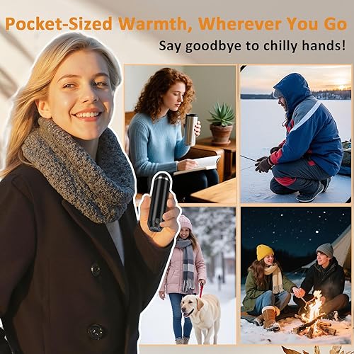 Miniatura 6 de Calentadores de manos magnéticos 3 en 1 recargable, paquete de 2, calentador de manos eléctrico portátil de 10000 mAh, chips inteligentes AI de 18