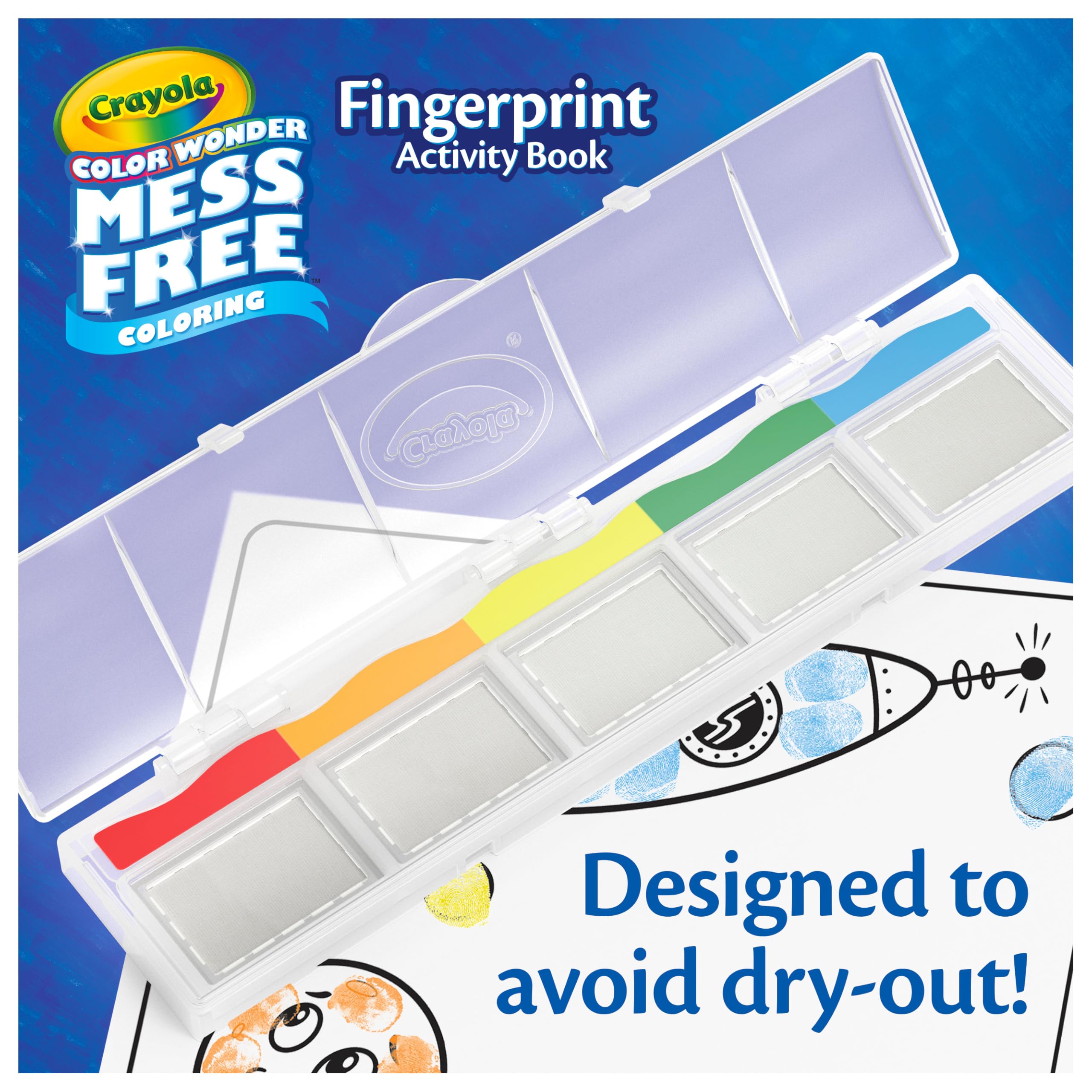 CRAYOLA Color Wonder Mess Free - Set di attività di pittura a inchiostro per impronte digitali, alternativa alla pittura con le dita, regalo per bambini, età 3, 4, 5, 6 anni