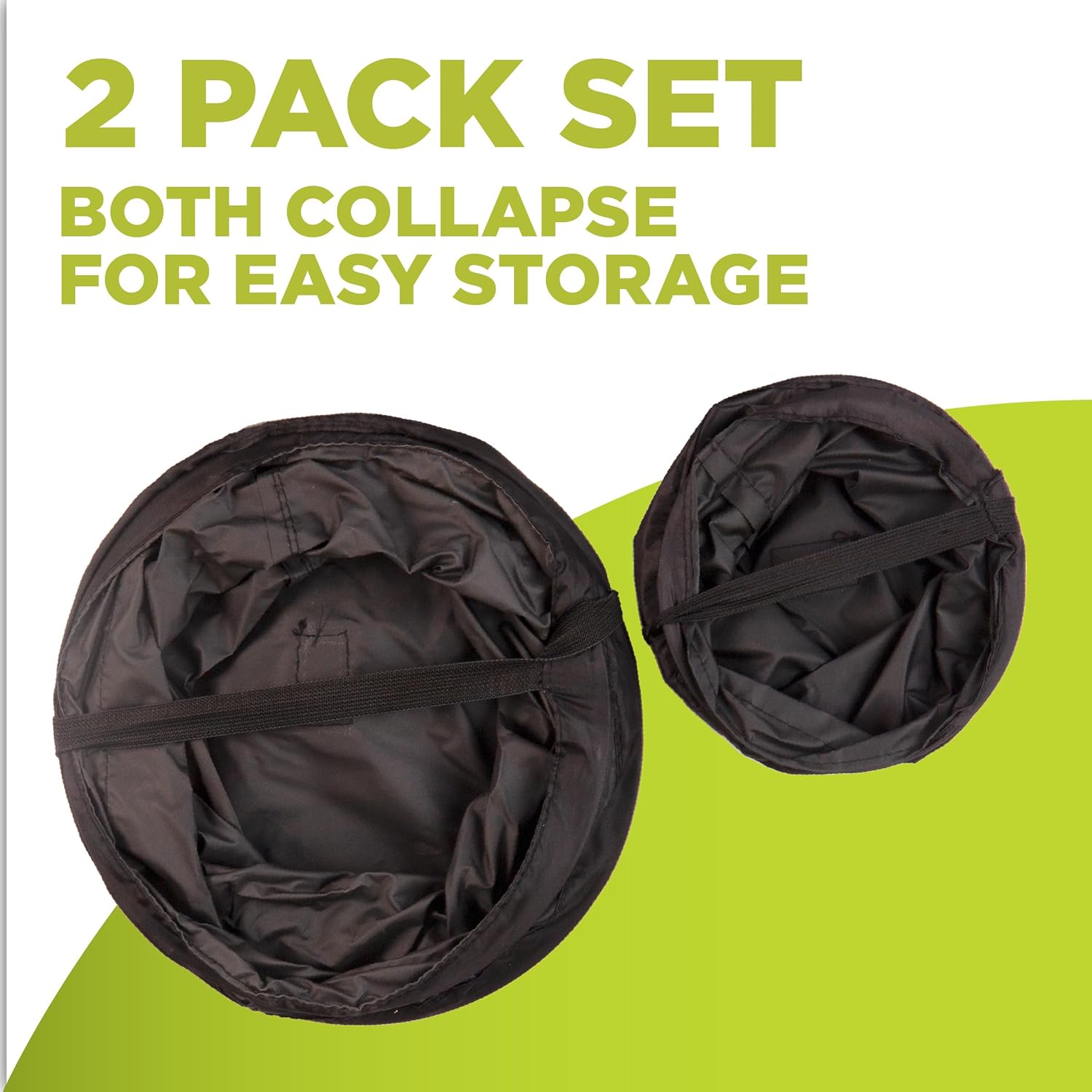 Go Gear TRASH-BLA-2PK Pop-Up Trash Can, 2 Pack