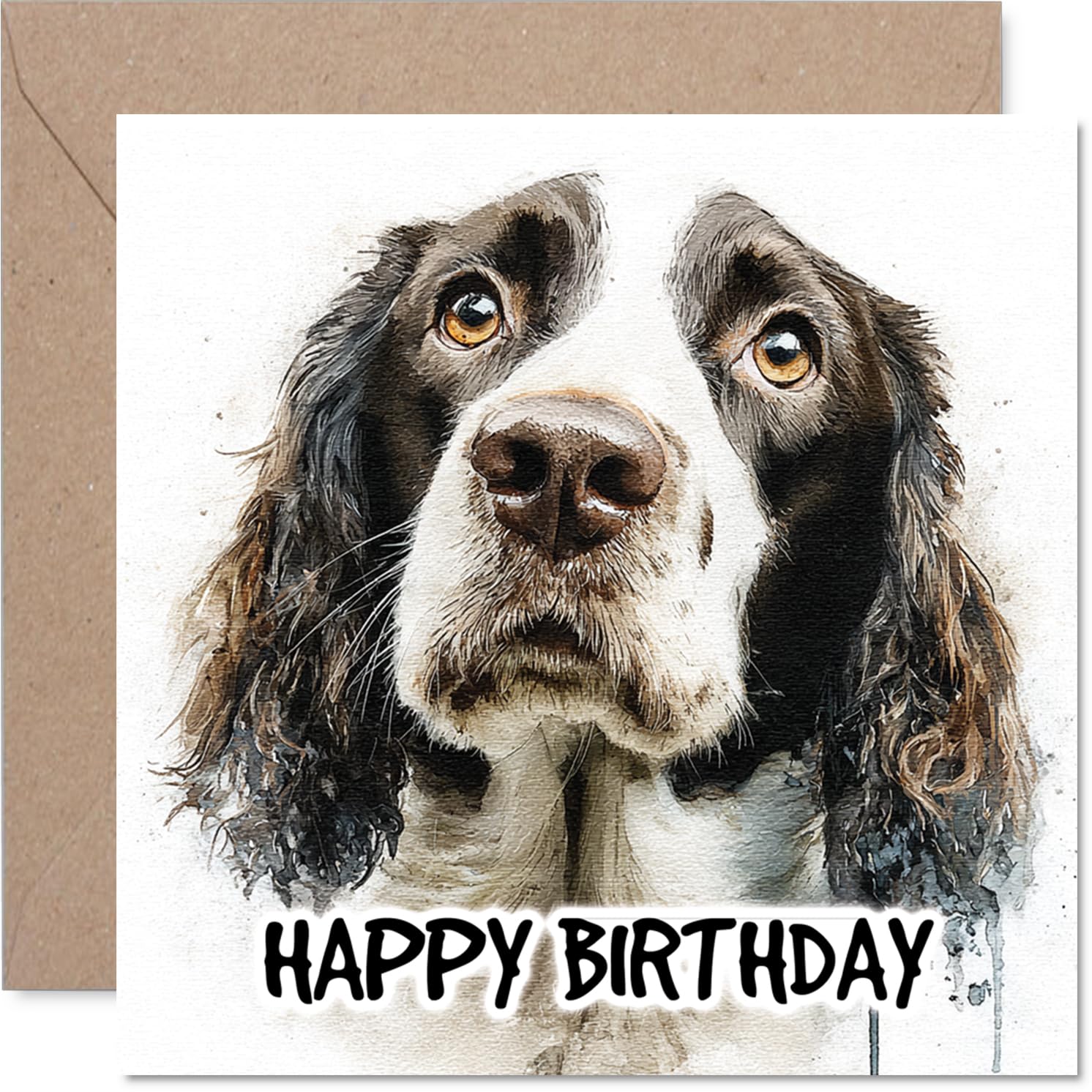 English Springer Spaniel Birthday Card for Men Women - Dog Breeds - Happy Birthday Card for Nan Friend Daughter Brother, 145mm Bday Greeting Cards