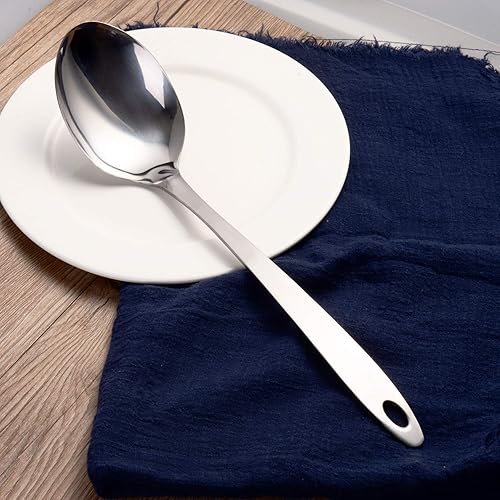 Vista 6 de IMEEA Cuchara de Cocina de Acero Inoxidable Cuchara Grande para Servir Cucharas Ranuradas para Cocinar 12.8 Pulgadas, Juego de 2