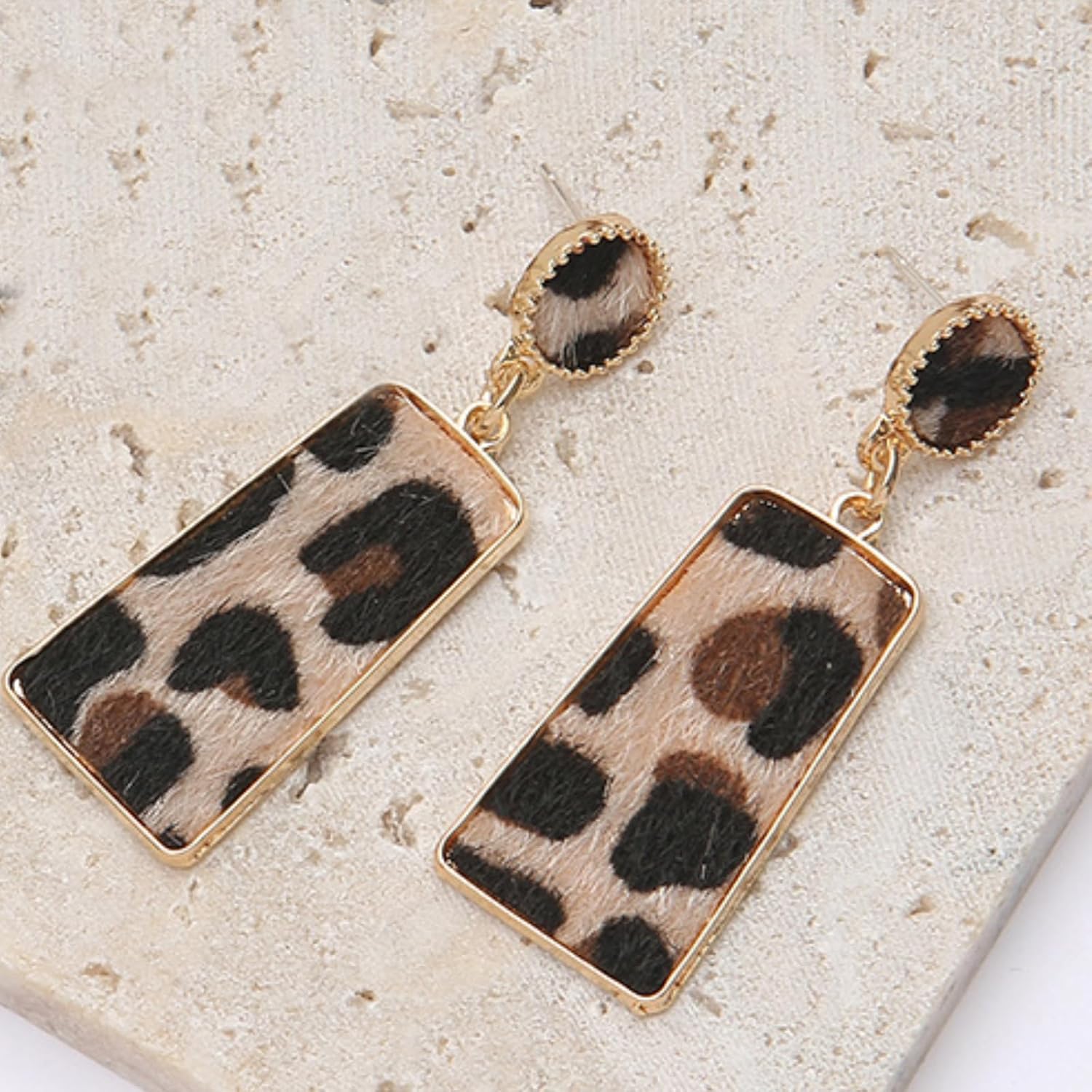 Plush Leopard Earrings for Women Fashion Leopard Print Dangle Drop Earrings Unique Exaggerated Cat Print Accessories Statement Animal Jewelry Gift - Image 7