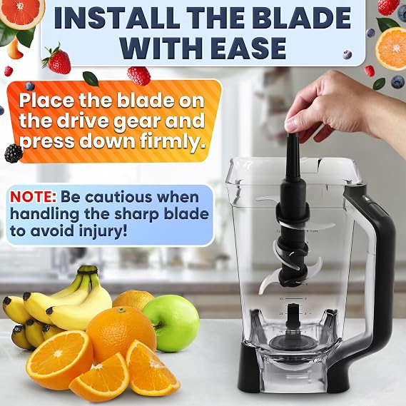 Blender Blade Replacement for 72 Oz Pitcher, Stainless Steel | Replacement Parts for Ninja Blender; Compatible with BC701CCO BL610/660/661BBYC/663/665Q/710WM; for 1000 to 1500 Watt Models