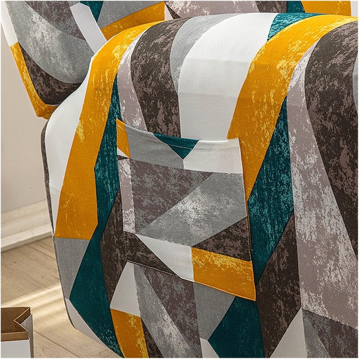 1/2/3 Seater Recliner Sofa Seat Covers Fabric Stretchy 4/6/8-Pieces Couch Slipcover Armchair Cover Non-Slip Furniture Protector, Elastic Spandex Soft Recliner Chair Protectors with Side Pocket ( Color