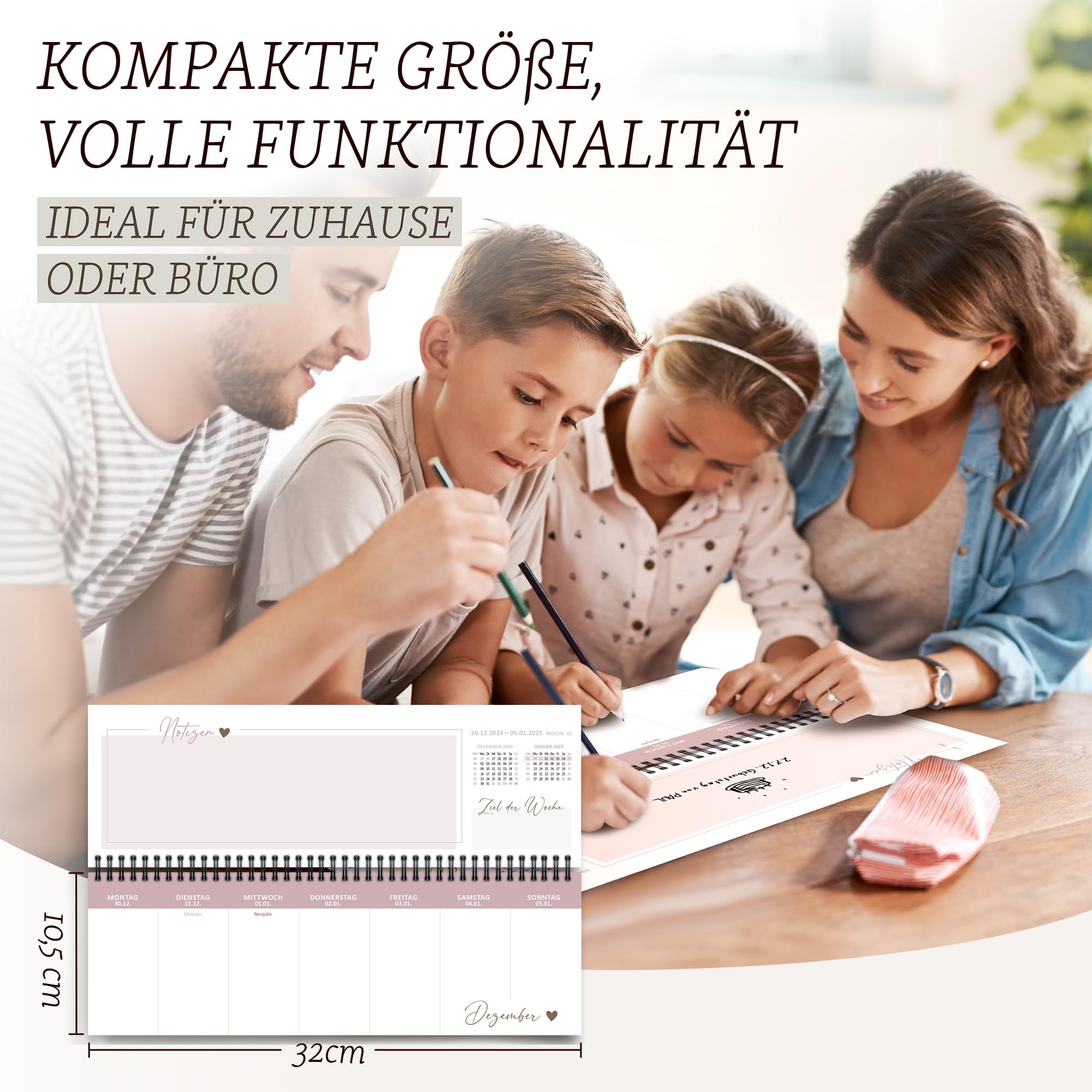 Classycoo Wochenkalender 2025 - Praktischer Tischkalender Mit 50 Blättern Für Büro & Homeoffice