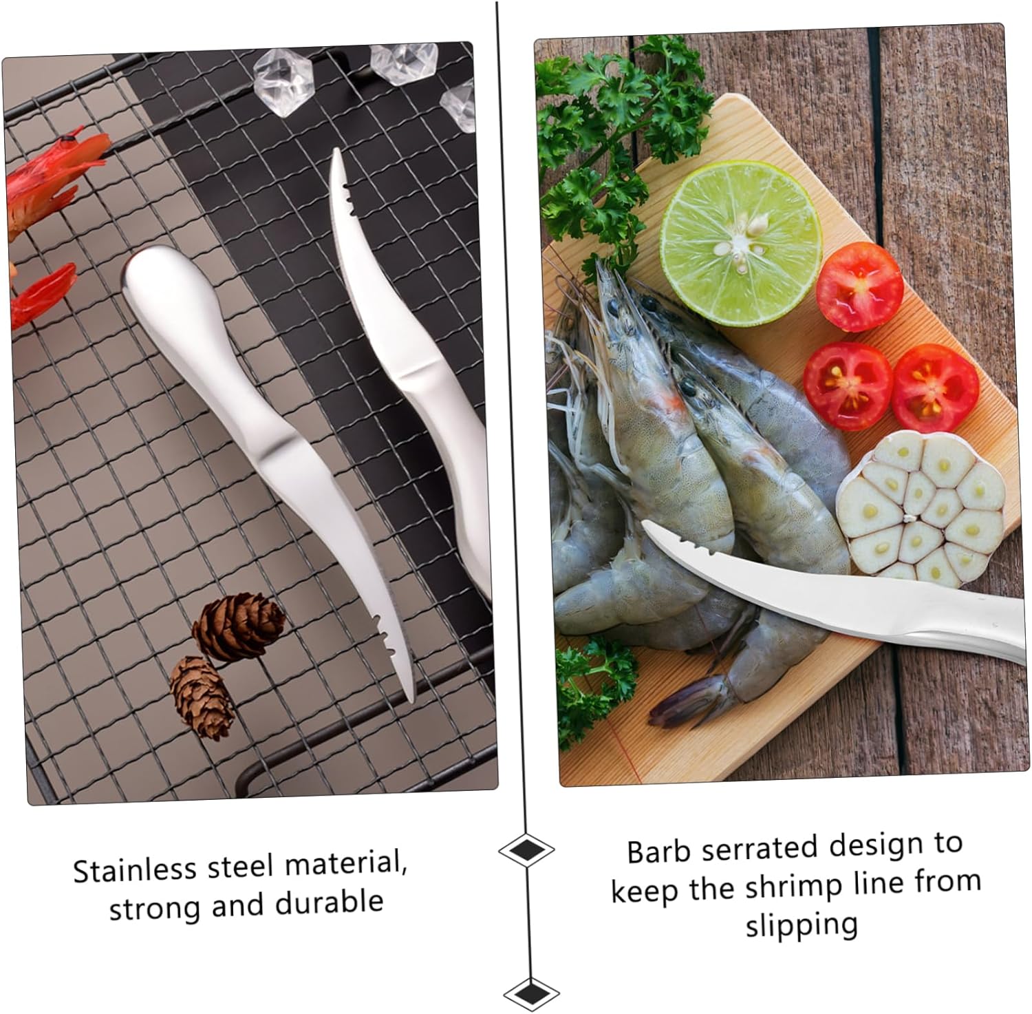 SOLUSTRE 3pcs Stainless Steel Shrimp Peeling Tool Rustproof Shell Cutter for Removal and Quick Cleaning Lightweight and Gadget