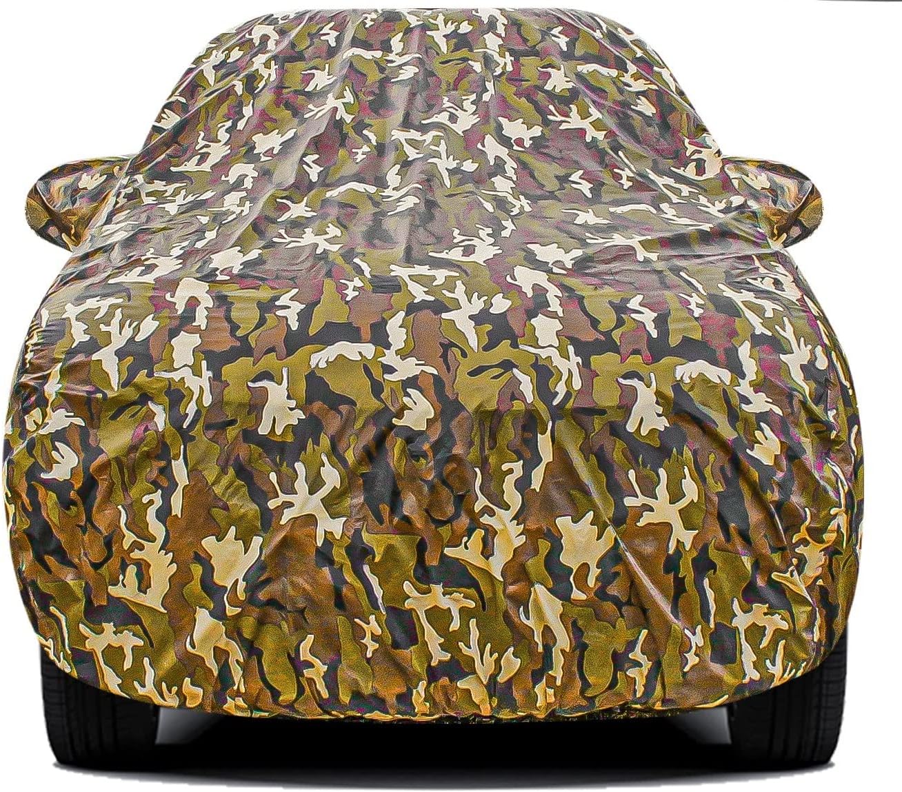 PROTEGO All Weather Protection Car Cover for Maruti Suzuki Ignis| Anti Dust, 100% Waterproof, Durable Cover- Triple Stitched Elastic Grip with Mirror Pocket| (Military Jungle Print, Camouflage Design)