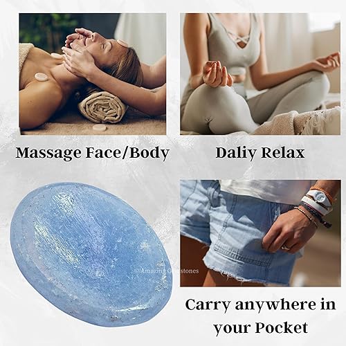 Vista 453 de Cristales de piedra de preocupación de cuarzo rosa y piedras curativas, piedras de preocupación para regalos de alivio del estrés, cristal de piedra