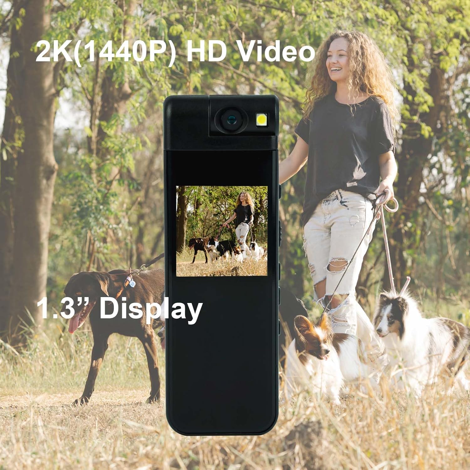 Small Body Camera 1440P HD Body Video Cam 1.3” Screen 64GB TF Card Rotatable Lens Clip on Pocket Hat Cap Sport Cameras
