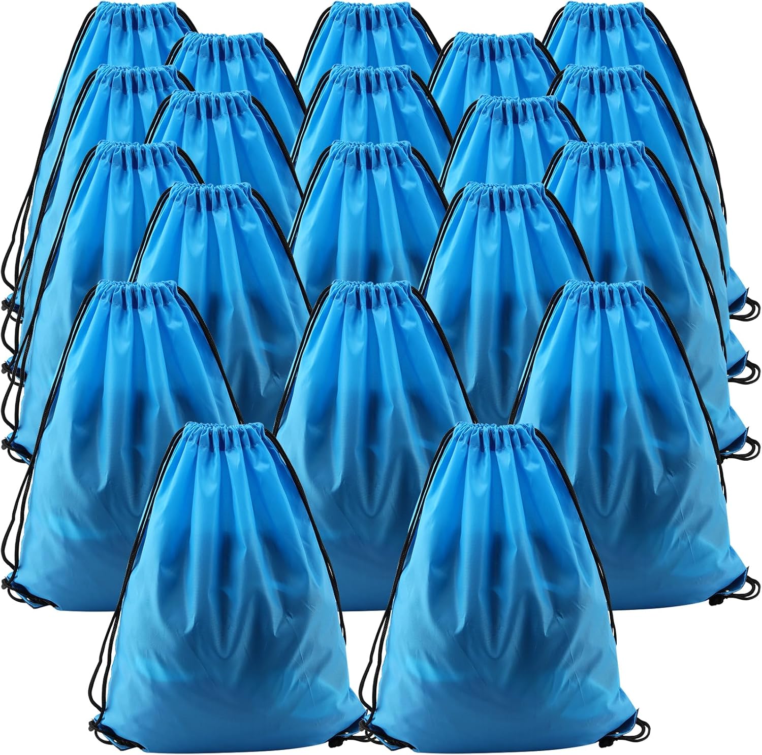 HAKZEON 20PCS 34 x 43 cm Blue Drawstring Gym Bags, Waterproof String