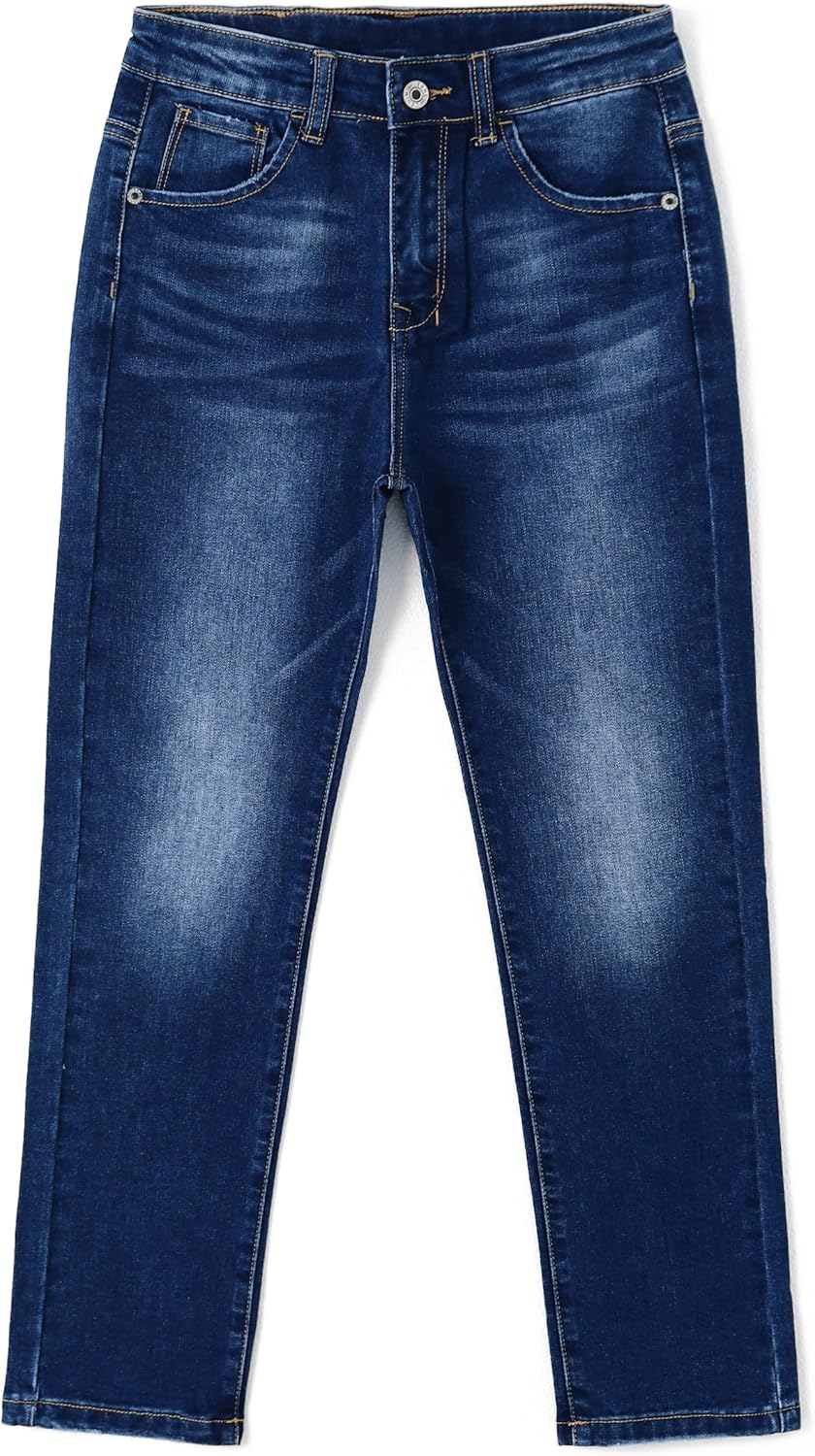 KIDSCOOL SPACE Boys Slim Jeans,Ripped Straight Leg Stretch Denim Pants
