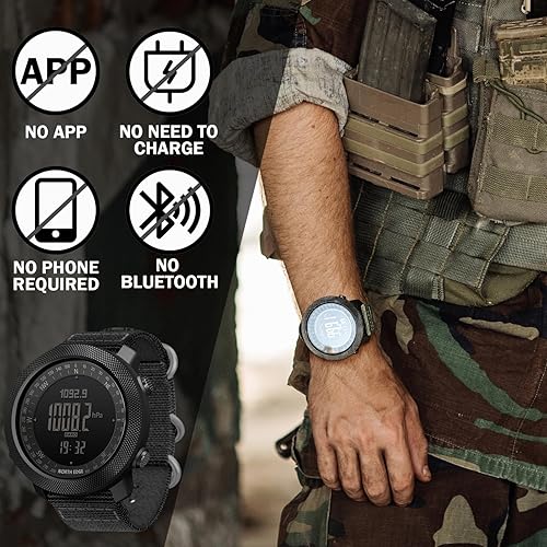 Miniatura 2 de NORTH EDGE Military Watch for Men Large Face Tactical Survival Digital Wrist Watch with Altimeter, Compass, Barometer, Waterproof, Pedometer for