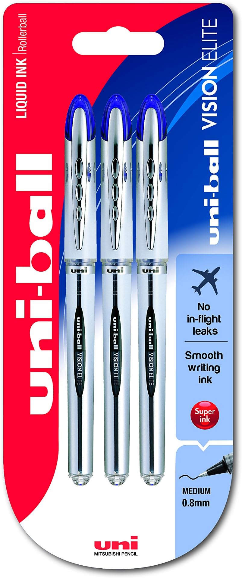 Penne Rollerball Uni-ball UB-200 Vision Elite - Confezione Da 12 Pezzi A Prova Di Manomissione