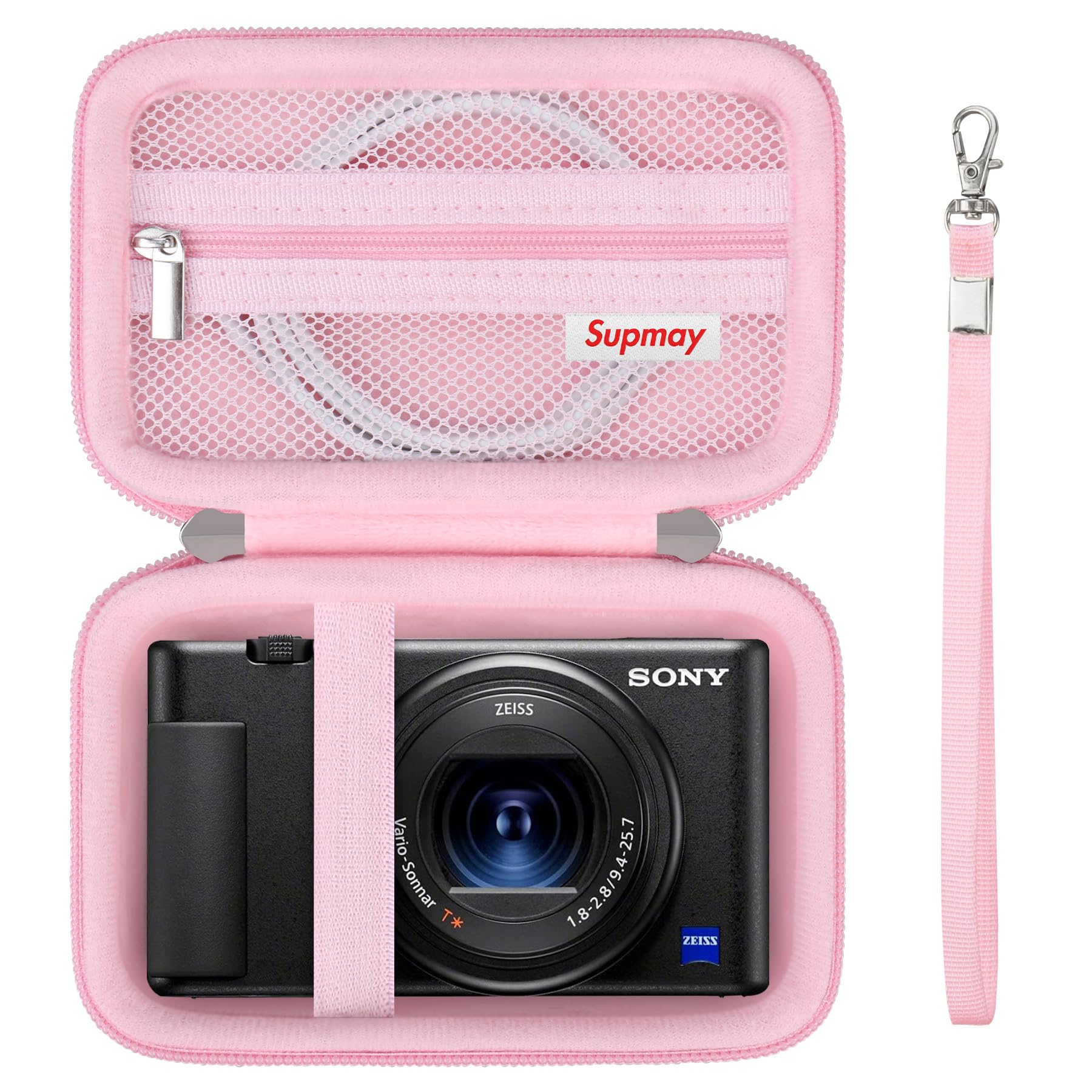 Supmay Hard Travel Case for Sony ZV-1F / ZV-1 / ZV-1 II Digital Camera, Storage Holder Travel Bag with Zipper Mesh Pocket for Battery Pack, Charging