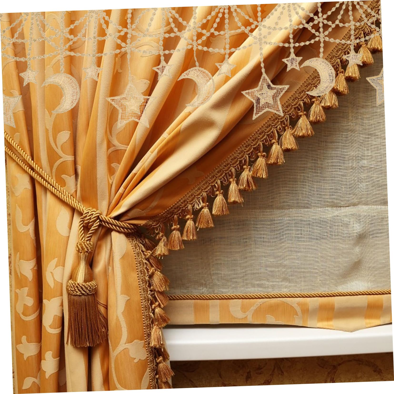 EXCEART 4piezas Cinta De Encaje Decorativa Para Manualidades Cinta De Encaje Para Ropa Estrellas y Para Proyectos De Costura y