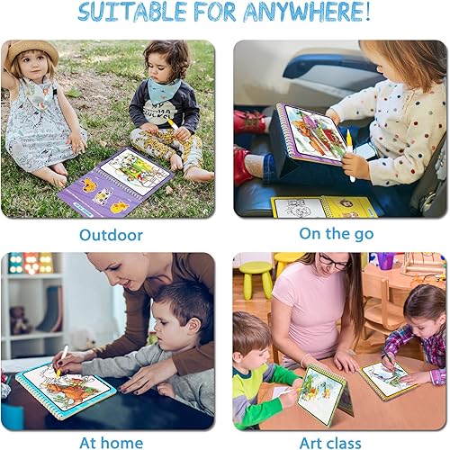 Miniatura 6 de HahaGift Juguetes para niños y niñas de 1, 2 y 3 años, libro mágico de dibujo de agua, juguetes de dinosaurio para niños de 3 a 5 años, juguetes