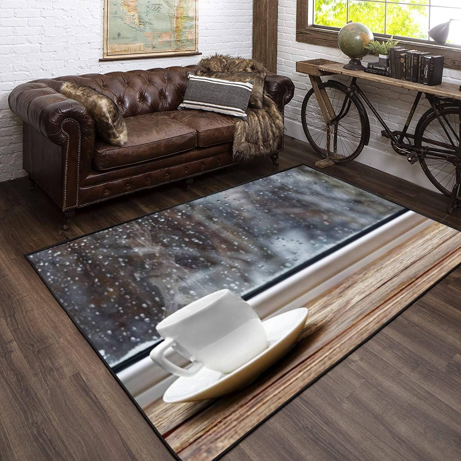 Tapis de sol lavable 3D Café Fort tapis pour enfants antidérapant 120 x 160 cm