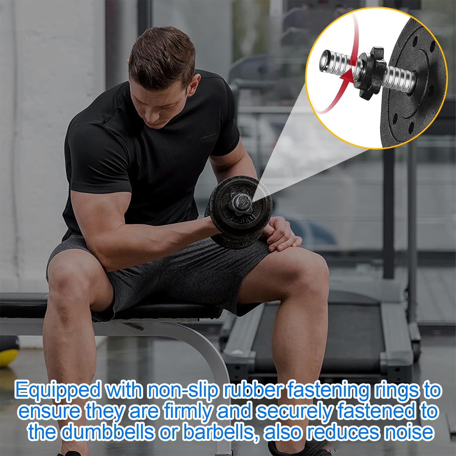 Set Manubri Palestra 12 Pezzi Bloccadischi 25mm per Bilancieri e Manubri Palestra Domestica Allenamento Fitness Allenamenti di Forza Neri