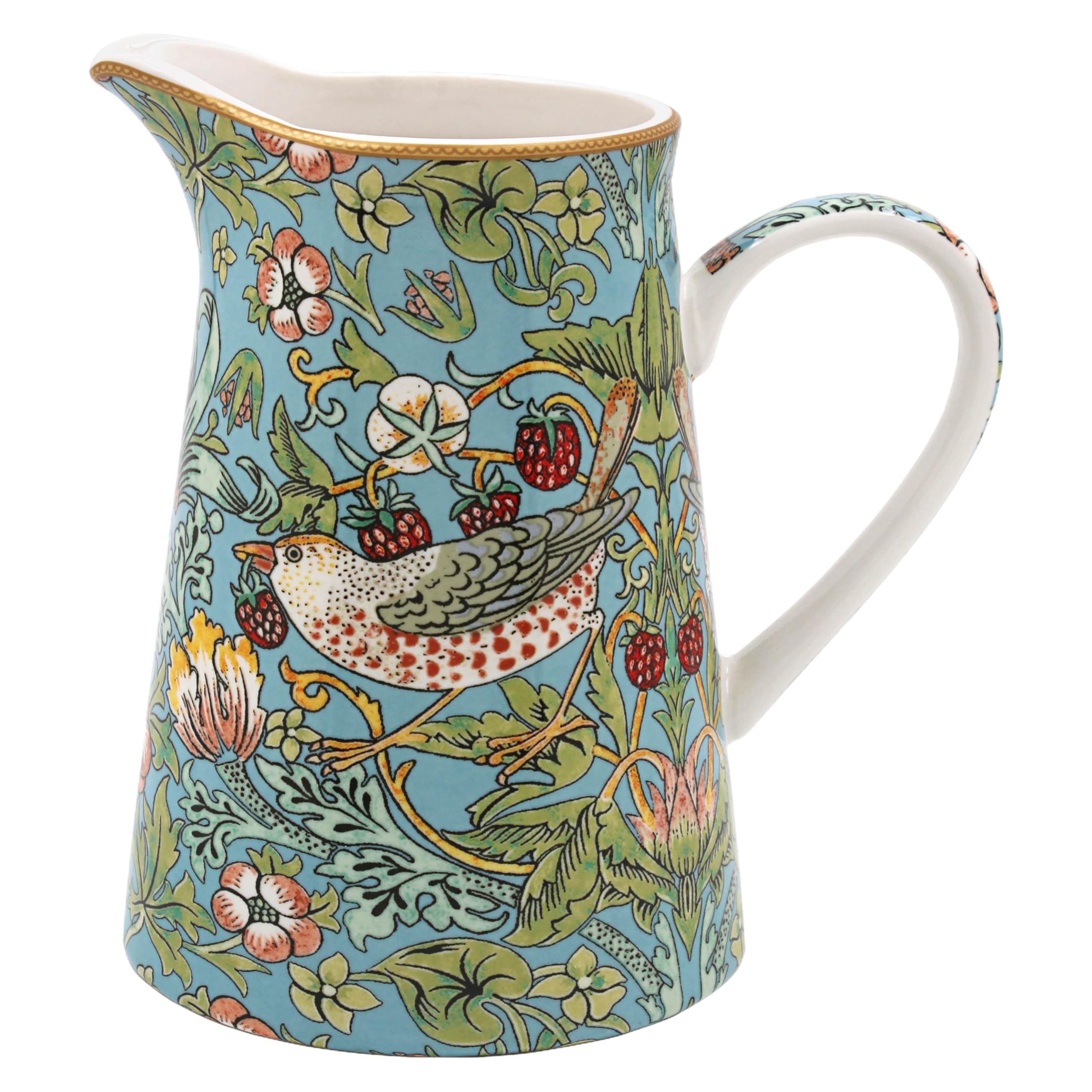 The Leonardo Collection William Morris Strawberry Thief Jug 500ml for Kitchen & Home | Beautiful Fine China Tableware for Decoration | Durable and Practical Cream, Milk Or Water Jug for Daily Use