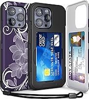 Vista 11 de TORU CX Slim - Funda tipo cartera para iPhone 15, funda protectora a prueba de golpes resistente con tarjetero oculto y ranura para tarjetas, espejo