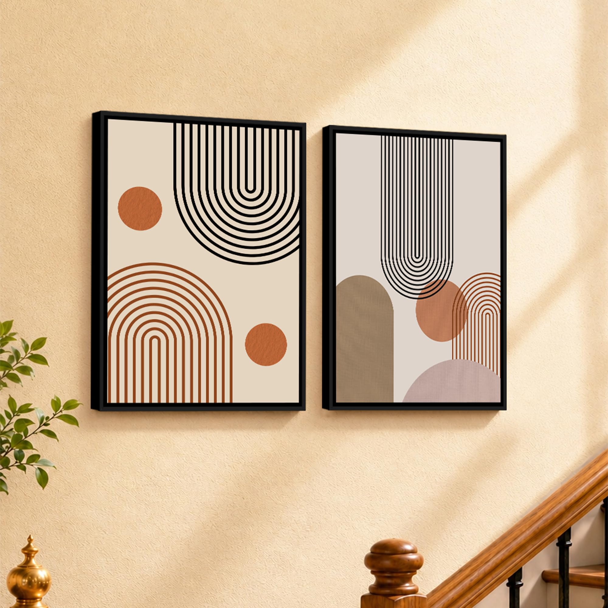 Boho Canvas Art Set - 2 Abstract Wall Paintings -5 Boho Canvas Art Set - 2 Abstract Wall Paintings -5