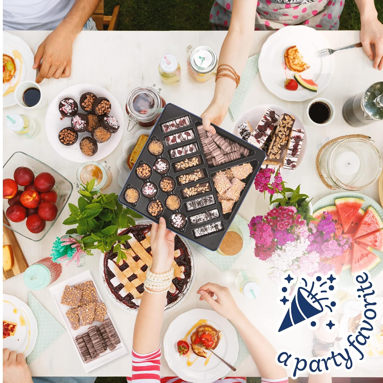Barnetts Easter Cookie Tin Gift Baskets, Basket with Biscotti Cookies & Chocolate Truffles, Spring Treats Hamper Stuffer, Prime Gifts for Hime and Her Food Delivery Ideas Dad Graduation Teachers Large Gourmet Gift Tin