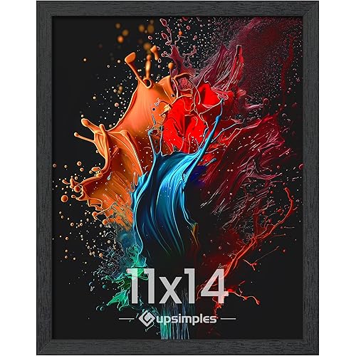 upsimples 11x14 Picture Frame, Wall Gallery Photo Frames with Engineered Wood, Black 1 Pack