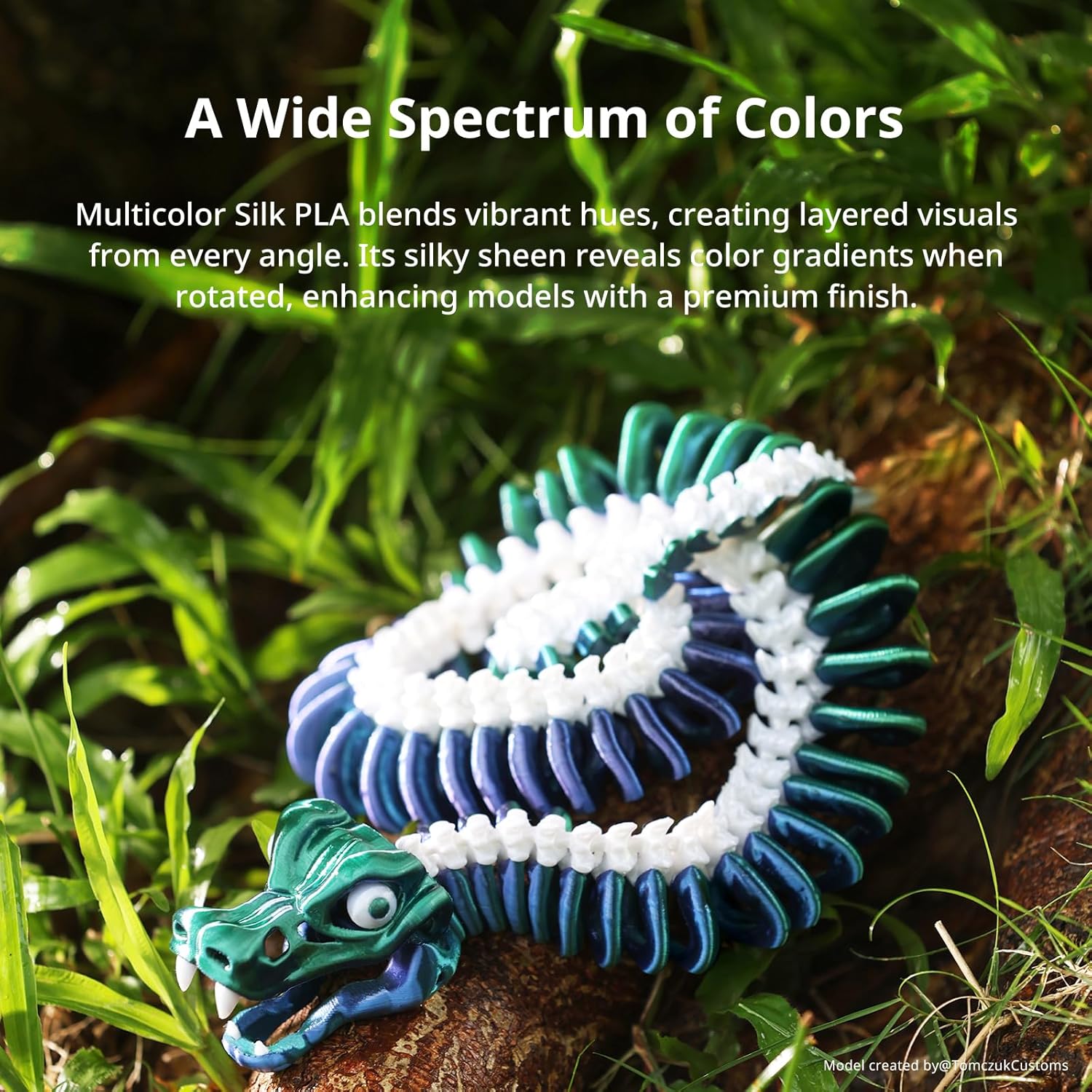 ANYCUBIC Silk Dual Color Pla Filament, 2-in-1 Chrome Coextrusion Color Change 3D Printer Filament 1.75mm Dimensional Accuracy +/- 0.02mm, Silk Texture, 1KG Reusable Spool (2.2 lbs), Black Blue - Image 3