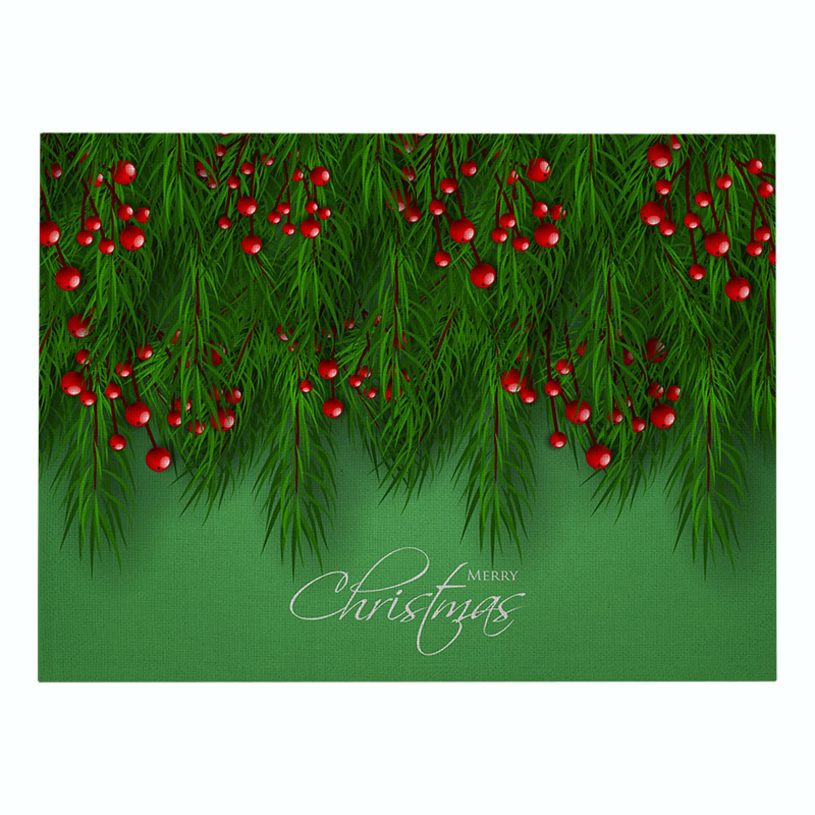 Tischset 6 Küche Weihnachten Tischsets Platzsets und Untersetzer 6er Set geflochtene gewebte Tischsets für Esstisch Abwaschbar Grün 32 x 21 cm CD045-17