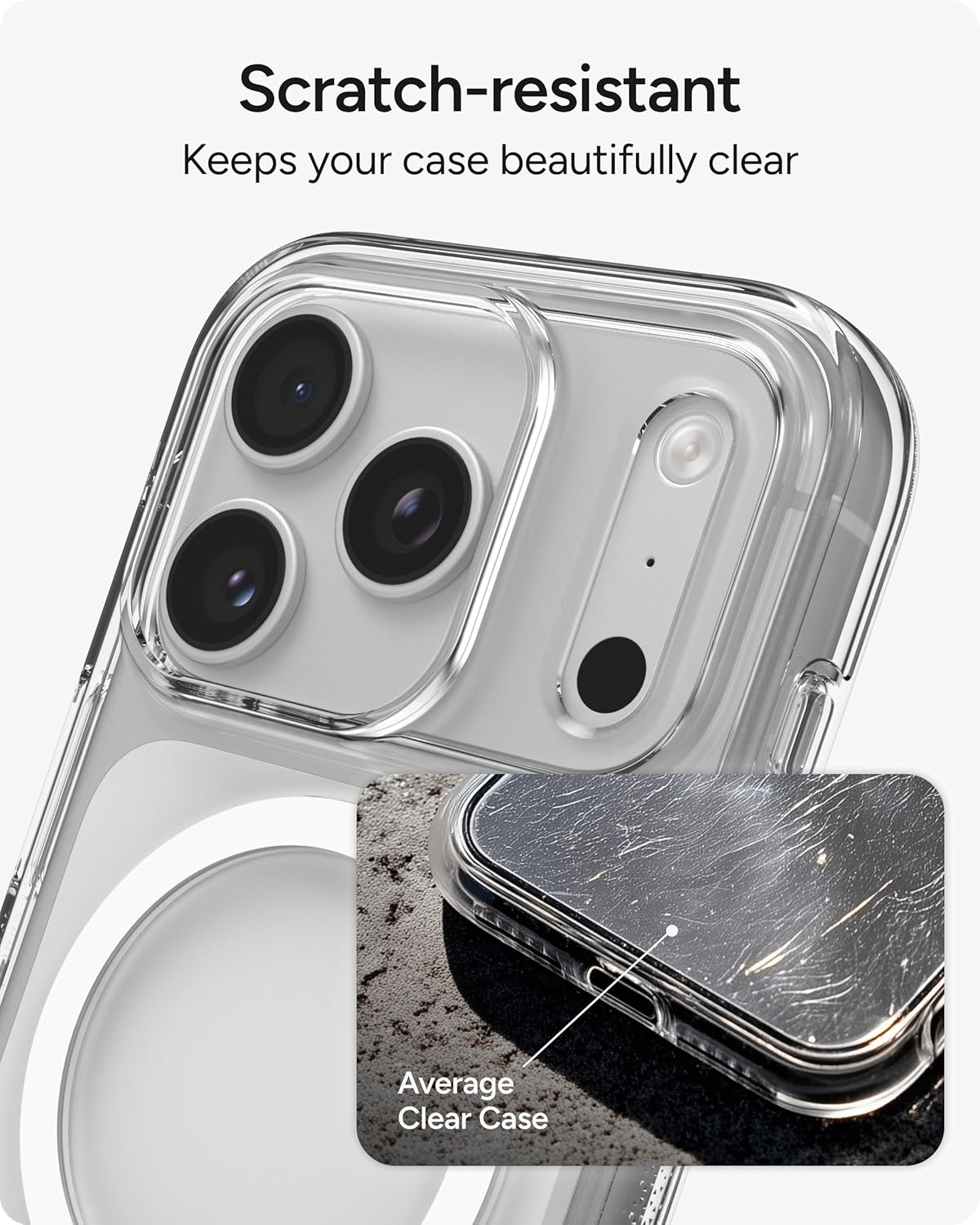 ZAGG Crystal Palace Case for iPhone 17 Pro - Clear, Drop Protection (13ft/4m), ClearGuard Anti‑Yellowing & Scratch‑Resistant, MagSafe & Wireless Charging Compatible - Image 6