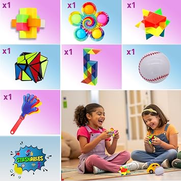 75 pcs Fidget Toys Kids Pack - Classroom Prizes, Pinata Fillers, Treasure Chest Goodie Bag Rewards with Pop its, Party Favours, Sensory Toys, Bulk Fidgets Box Gifts for Girls and Boys