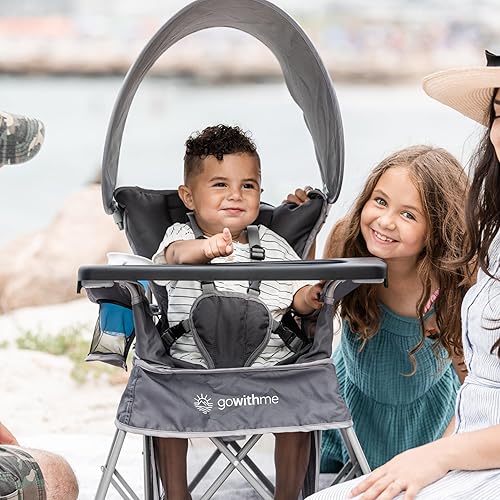 Vista 8 de Baby Delight Silla portátil Go with Me Venture Interior y exterior Toldo 3 etapas de crecimiento infantil Gris