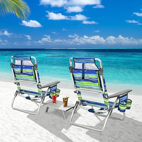 Miniatura 2 de Juego de sillas de playa, azul+verde