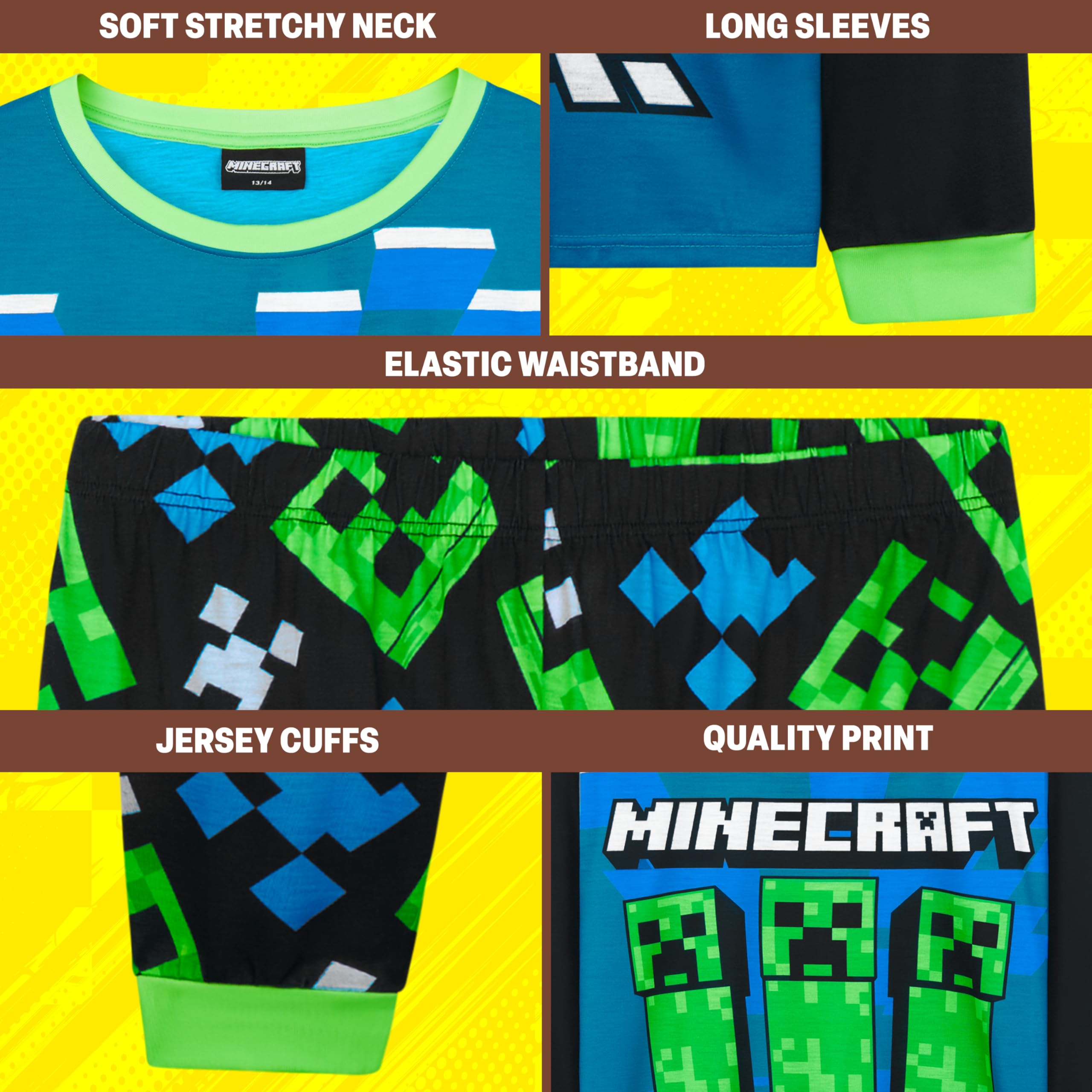 Get Trend Pyjama Garçon et Ado à Manches Longues, Ensemble Pyjama 2 Pièces pour Nuit, Détente ou Maison, Cadeau Gamer