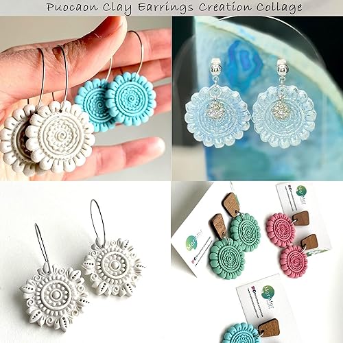 Miniatura 4 de Puocaon Cortadores de arcilla polimérica bohemia, 5 piezas de cortadores de arcilla floral para la fabricación de joyas de arcilla polimérica,