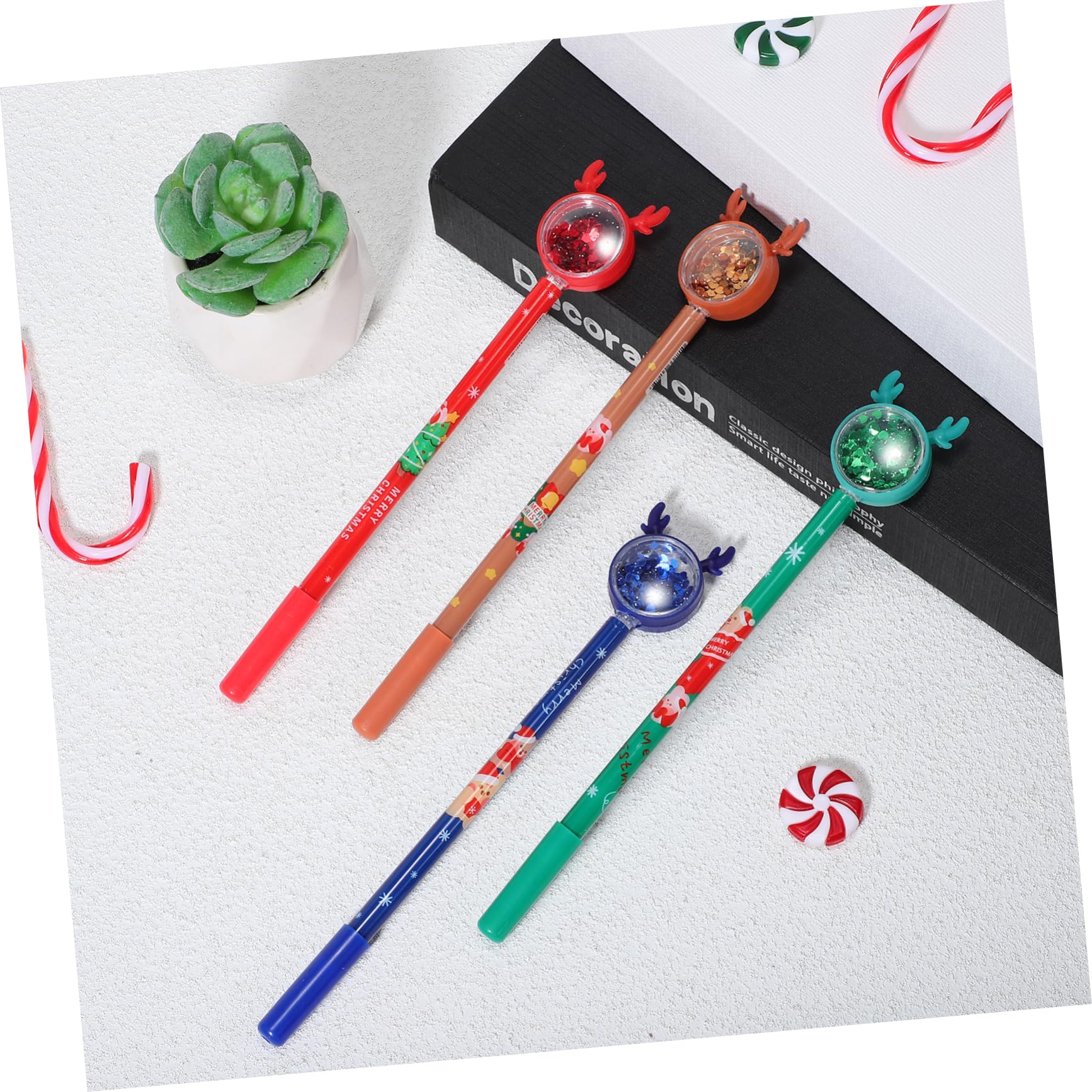 KOMBIUDA 36 Pièces Lot De Stylos Gel Stylos Écriture De Noël Paillettes Brillantes Cadeaux De Fête Pour Papeterie Et Fournitures De Bureau