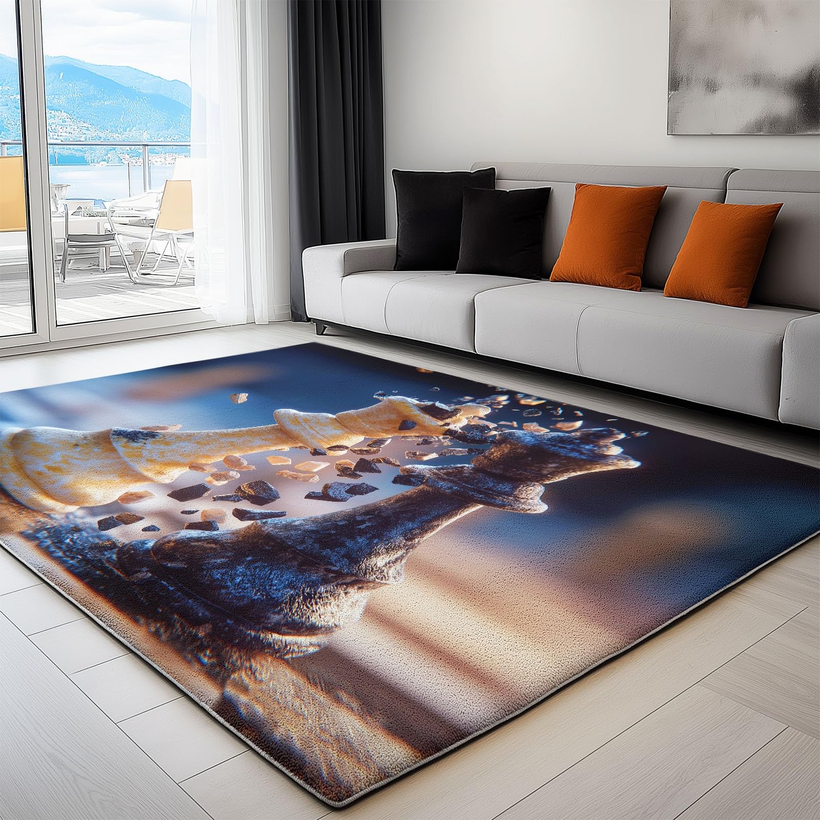 Generisch Dywan – 120 x 180 cm, dla chłopców i dziewczynek, antypoślizgowy, nadaje się do prania, ultra miękki, dywan z niskim runem, do salonu, sypialni, pokoju dziecięcego, figurki szachowe 3D