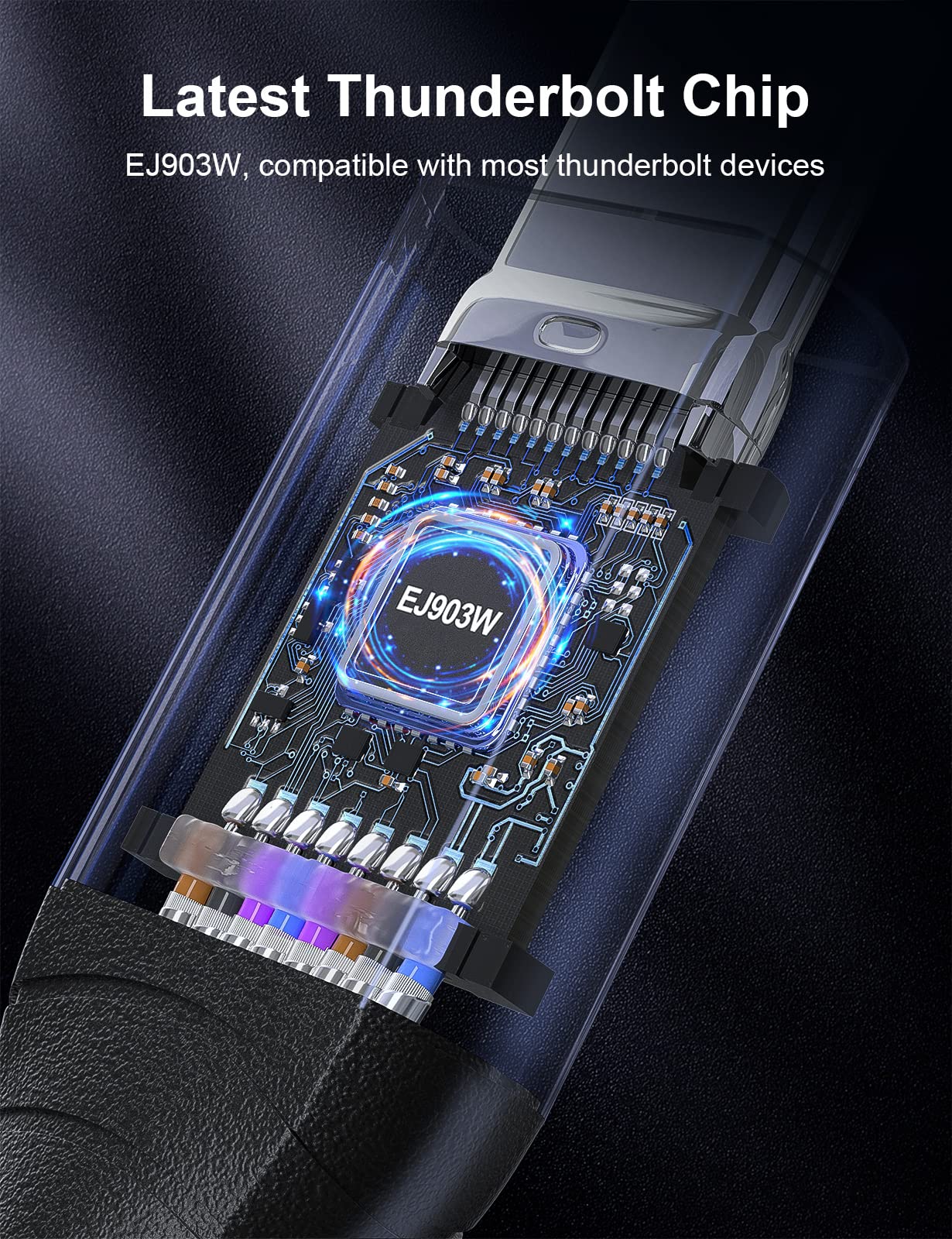 XAOSUN Cavo USB 4 da 240 W ad angolo retto con Thunderbolt 4, 1,8 m, 90