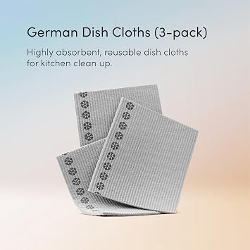 Dirty Labs | German Dish Cloths | Reusable Cellulose & Cotton | 3 Pack