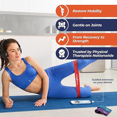 Miniatura 7 de Juego de bandas de resistencia - 6 mini bandas de bucle para entrenamientos de glúteos, piernas y núcleos. Inspirado en PT para terapia física,