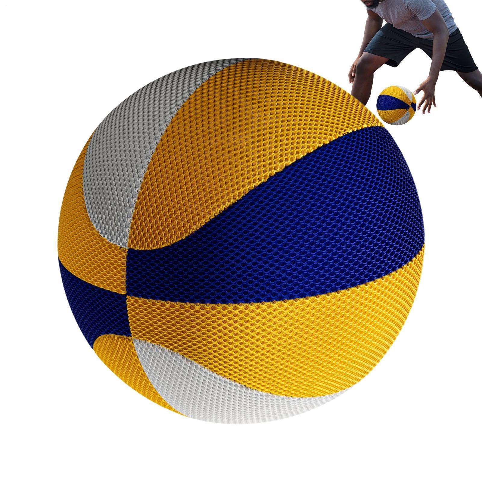 No Noise Basketball – Palla da allenamento in PU Airless | Anti Slip High Bounce Indoor Quiet Sport Ball Genitore Bambino Interazione Esercizio Teen Adulto Outdoor Game Training Equipment Graduazione