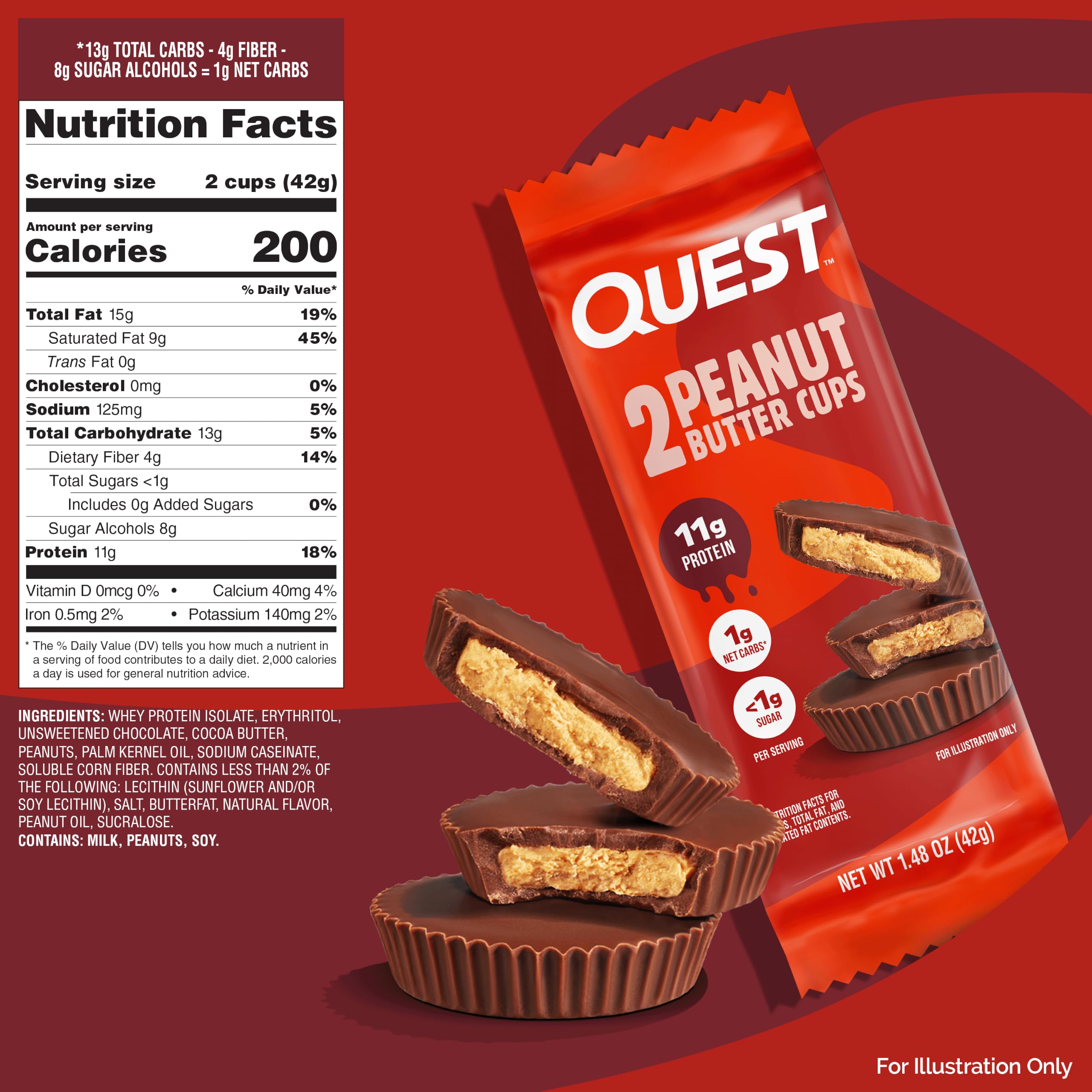 Quest Nutrition Peanut Butter Cups, 11g Protein, 1g Sugar, 12 Count — Amazon image 2